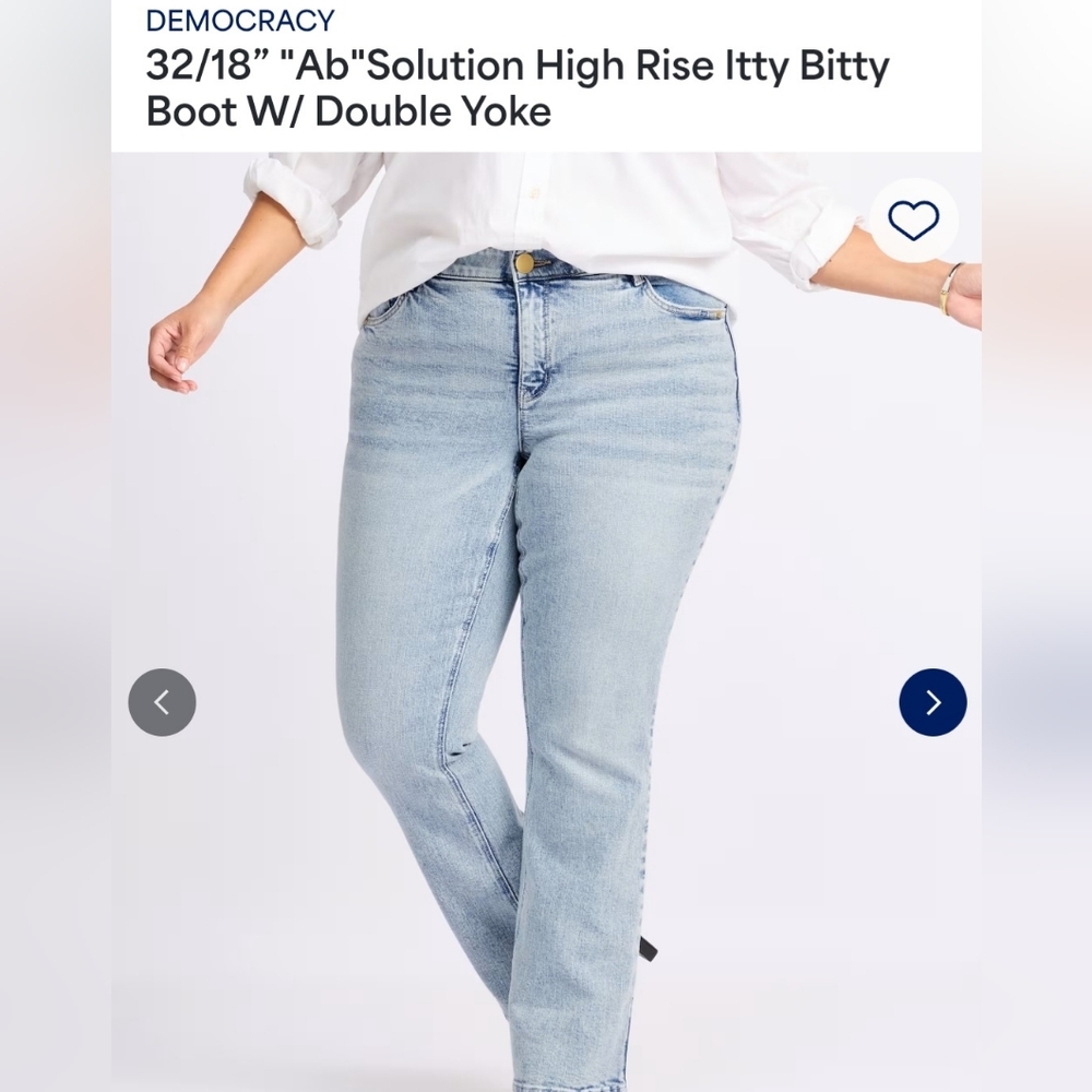 Democracy "Ab" Solution High Rise Itty Bitty Boot Jeans With Double Yoke